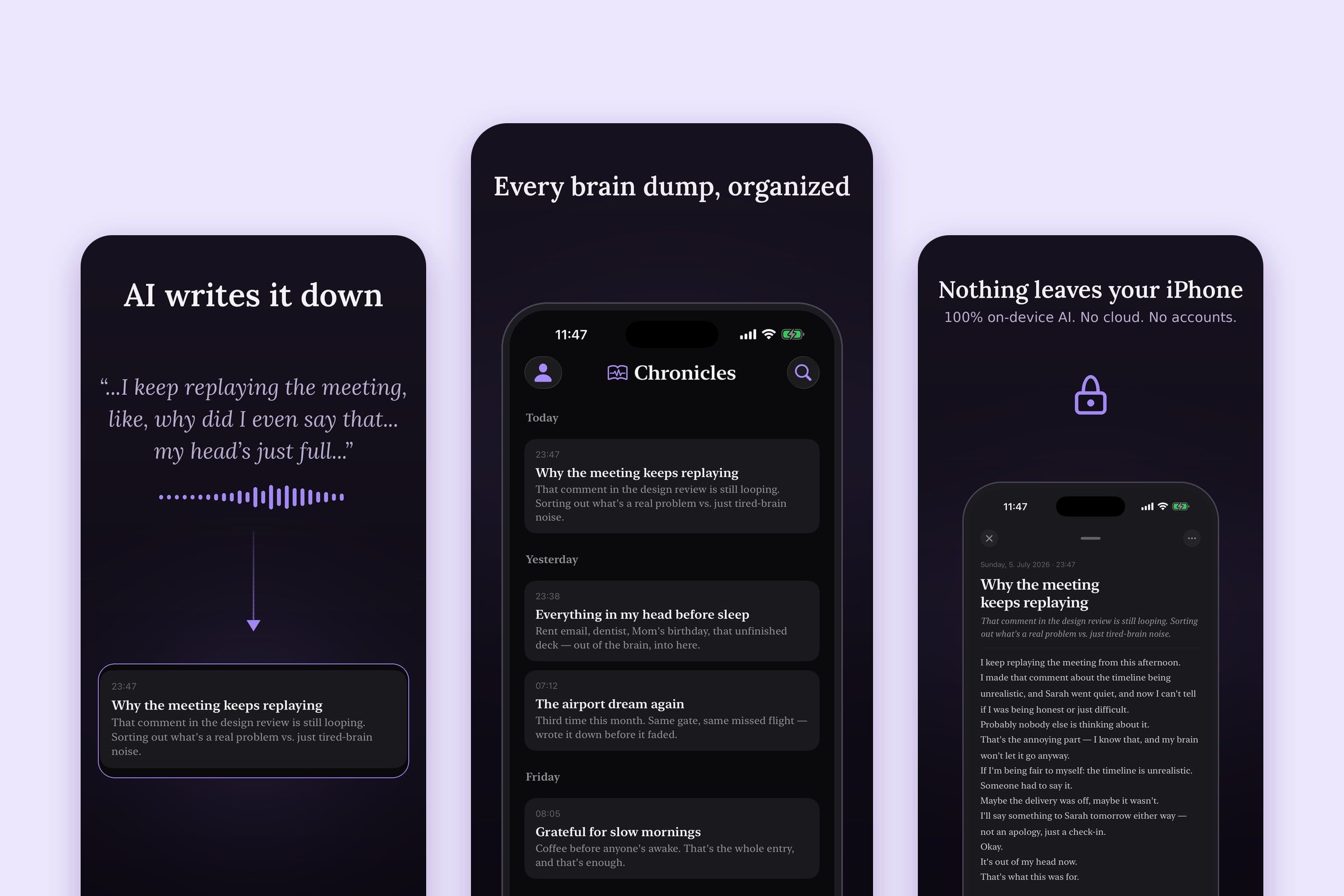 Chronicles: a private voice journal on iPhone