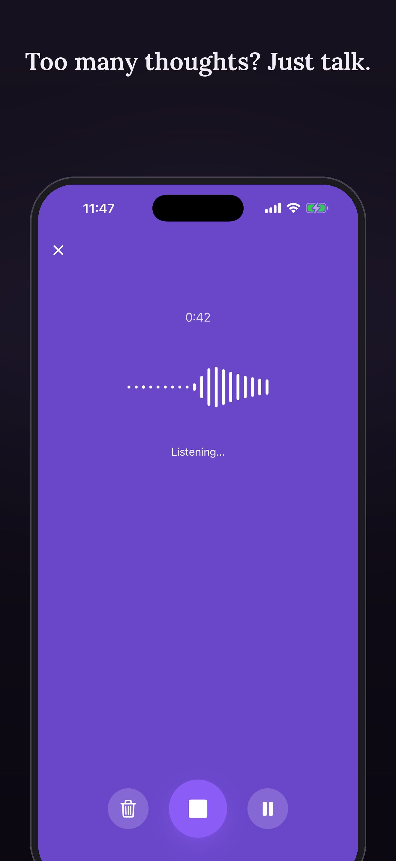 Too many thoughts? Just talk. Chronicles listening while you speak.